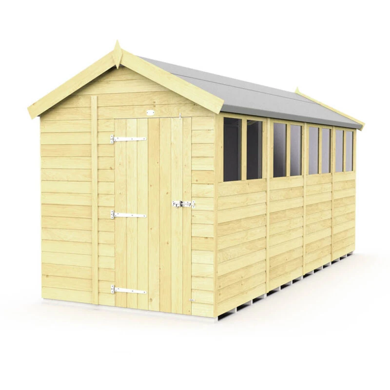 Image of Flat Pack Sheds DIY Sheds 6 x 16 Apex Shed, Brown 6X16AFF