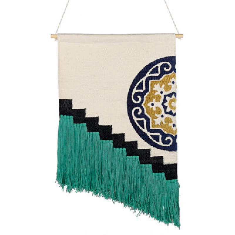 Image of Beliani Fabric Wall Hanging Nowshera Cotton 110 Cm Multicolour