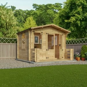 Image of Mercia 19mm Log Cabin with Veranda - 3.3 x 3.7m
