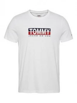 Image of Tommy Jeans Tjm Tommy Contrast Box T-Shirt - White