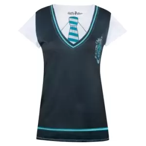 Image of Harry Potter Womens/Ladies Slytherin Costume T-Shirt (S) (Black/White)