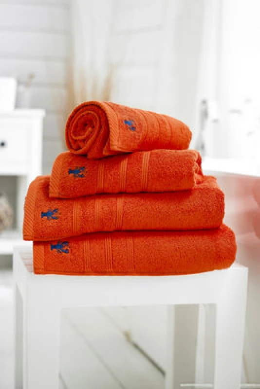 Image of Lobster Creek Kaleidoscope 550gsm Combed Cotton Towels Orange