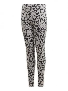 Image of Adidas Girls Gra Tight - Grey Heather