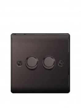 Image of British General Electrical Raised 2G Dimmer Switch - Black Nickel