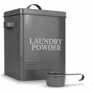 Image of Laundry Powder Tin with Scoop Grey M&W - Grey