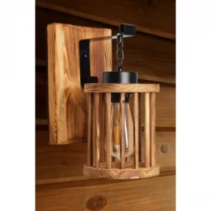Image of Alk?m yan?k ah?ap kafes ba?l?kl? aplik Brown Wall Lamp