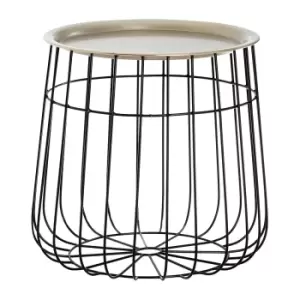 Image of Black Wire and Silver Side Table