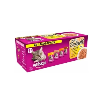 Image of Whiskas - 1+ Cat Pouch Pure Delight Poultry Jelly 40 x 85g - 262126