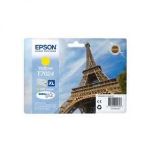Image of Epson Eiffel Tower T7024 XL Yellow Ink Cartridge