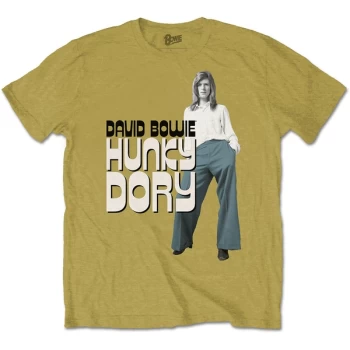 Image of David Bowie - Hunky Dory 2 Unisex Medium T-Shirt - Yellow