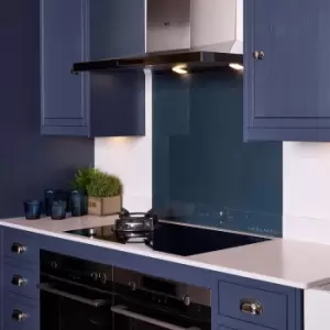 Image of Laura Ashley Midnight Seaspray Glass Kitchen Splashback 900 X 750mm