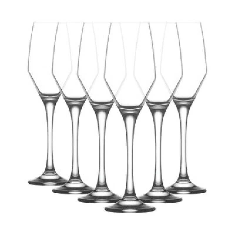Image of LAV Glassware Lav Ella Glass Champagne Flutes - 230ml - Pack Of 6
