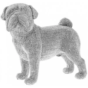 Image of Lesser & Pavey Silver Art Glitter Sparkly Pug Standing Ornament