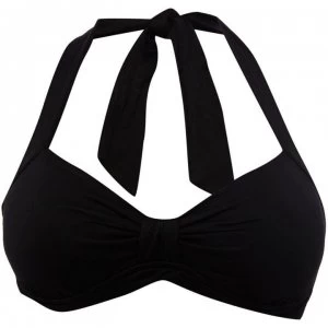 Image of Seafolly DD cup halter bikini top - Black