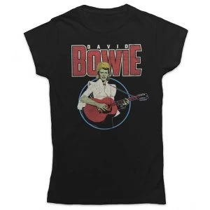 Image of David Bowie - Acoustic Bootleg Womens Medium T-Shirt - Black
