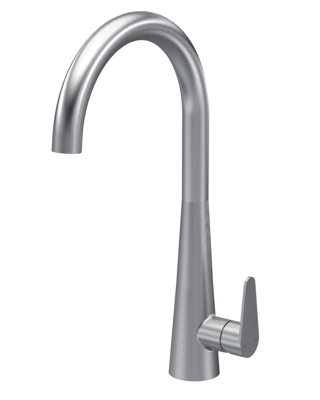 Image of Balterley Kitchen Mono Mixer Tap with 1 Lever Handle Brushed Nickel 398mm Metallics