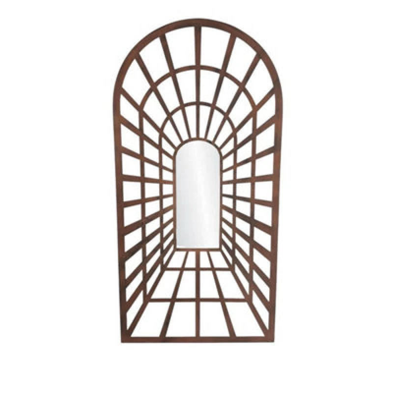 Image of Minster Garden Decorative Wall Framed Mirror - Metal - L2 X W60 X H120 Cm