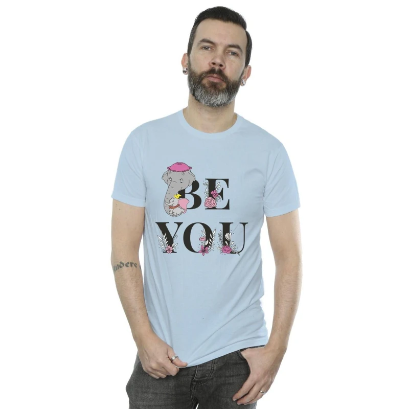 Image of Disney Men Dumbo Be You T-Shirt in Baby Blue Size: Small Baby Blue S Male 5059934380974