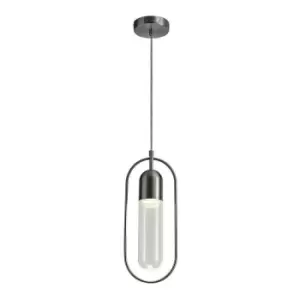Image of Luminosa Lighting - Ceiling Pendant, 1 x 7W LED, 4000K, 790lm, Satin Nickel, Clear