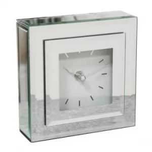 Image of HESTIA Stepped Double Layer Glass Square Mantel Clock