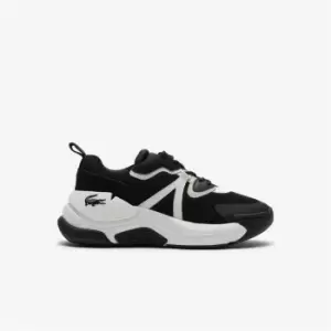 Image of Womens Lacoste LW2 Xtra Leather Duo-Tone Trainers Size 7 UK Black & White