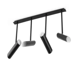 Image of Link 4 Light Ceiling Spotlight Bar Black, GU10