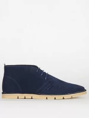 Image of Barbour Barbour Ledger Suede Stitch Down Chukka Boots, Navy, Size 9, Men