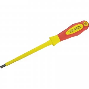 Image of Faithfull VDE Insulated Soft Grip Slotted Screwdriver 6.5mm 150mm
