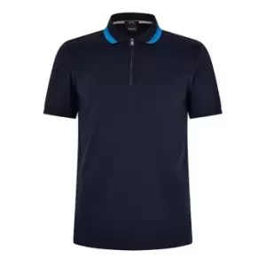 Image of Boss Polston Mercerised Polo Shirt - Blue