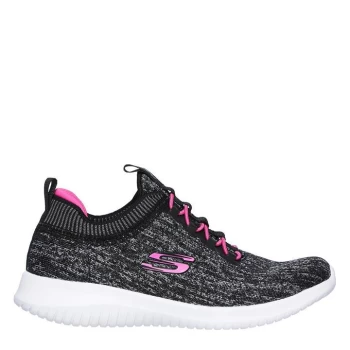 Image of Skechers Ultra Flex Junior Girls Trainers - Black