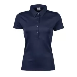 Image of Tee Jays Womens/Ladies Pima Short Sleeve Cotton Polo Shirt (XL) (Navy Blue)