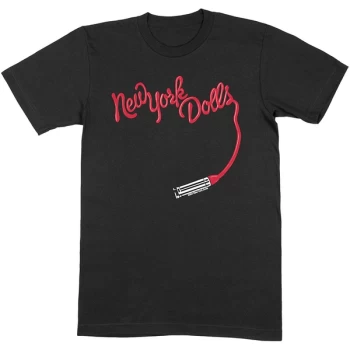 Image of New York Dolls - Lipstick Logo Unisex Large T-Shirt - Black