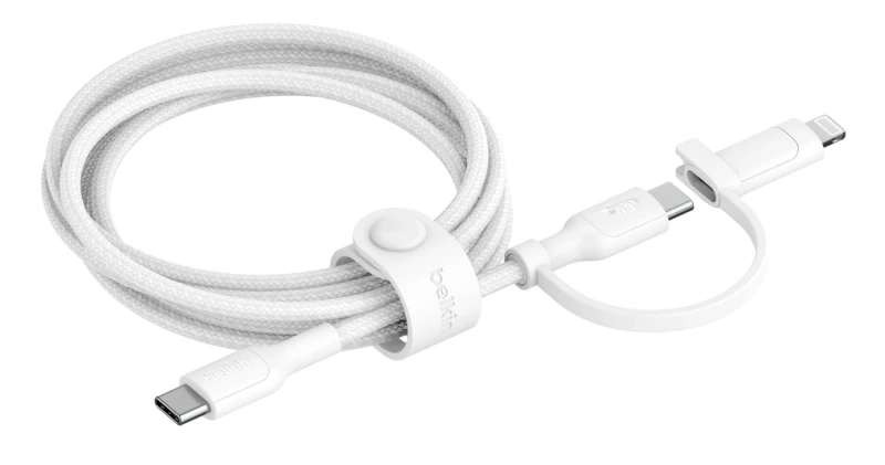 Image of Belkin BoostCharge Pro USB cable USB 2.0 1.5 m USB C USB C/Lightning White CAC003HQ1.5MWH