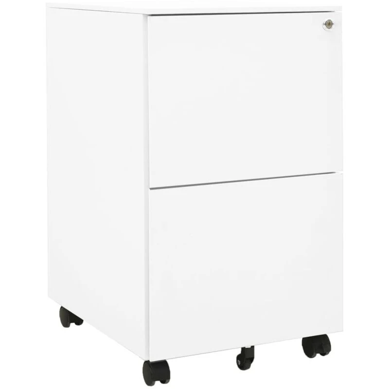 Image of VIDAXL Mobile File Cabinet White 39x45x67cm Steel Vidaxl 8720286564059