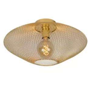 Image of Mesh Modern Flush Ceiling Light - Ø45cm - 1xE27 - Matt Gold, Brass