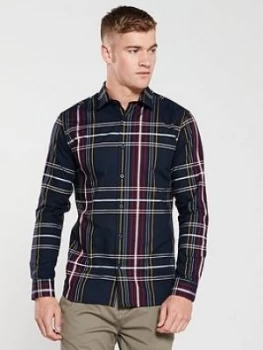 Image of Selected Homme Checked Shirt - Tartan, Navy, Size L, Men