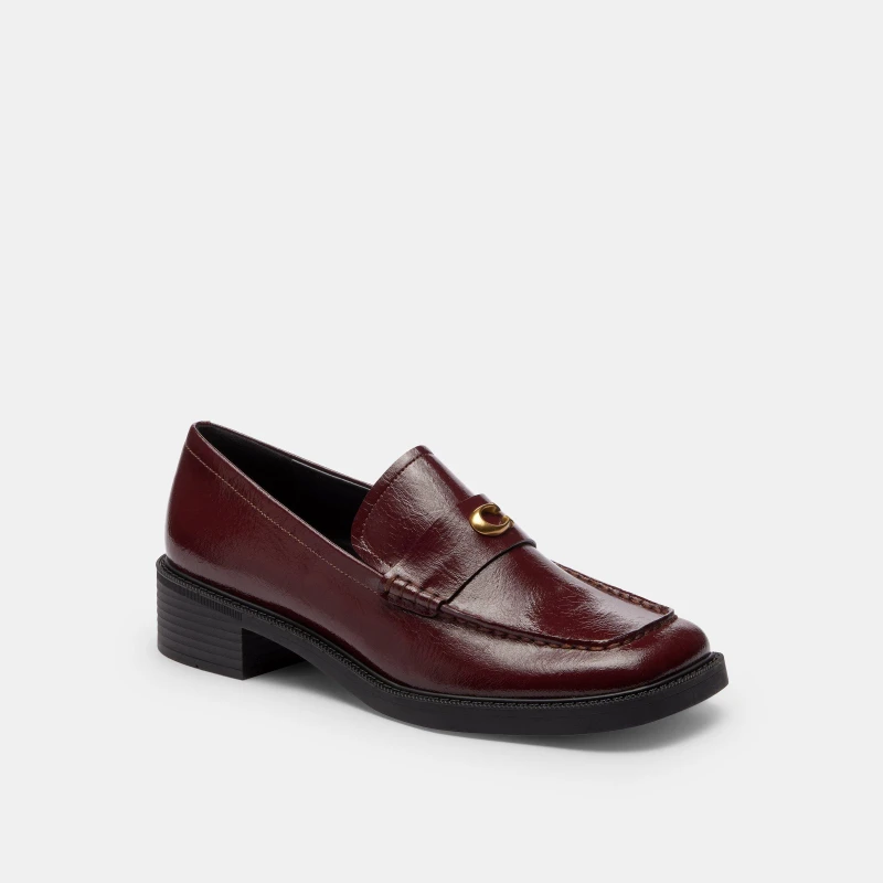 Image of Coach Womens Glazed Penny Loafers Merlot female 8 (41)