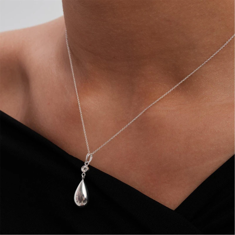 Image of Simply Silver Sterling Silver 925 Besel Drop Pendant Necklace Pendant Necklaces One Size Silver 87942211000