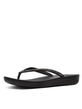 Image of FitFlop FitFlop Iqushion Sparkle - Black, Size 5, Women