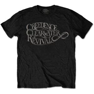 Image of Creedence Clearwater Revival - Vintage Logo Unisex Medium T-Shirt - Black