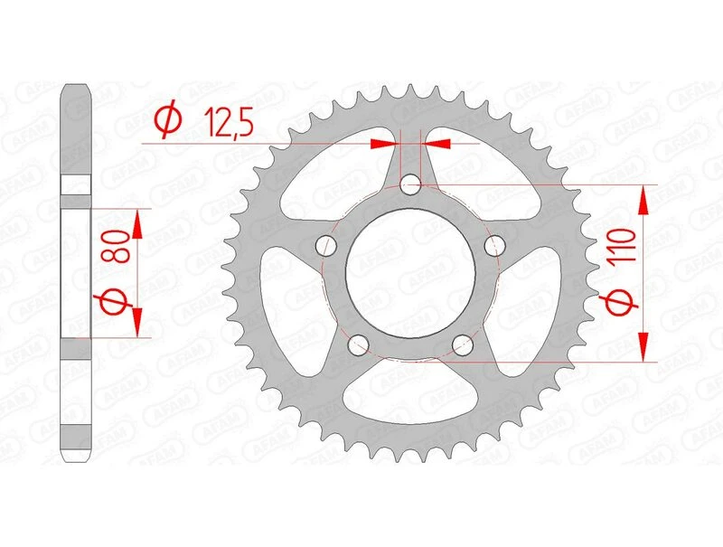 Image of AFAM Steel Standard Rear Sprocket 10608 - 525
