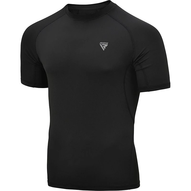 Image of RDX SPORTS T15 Short Sleeve Black Rash Guard Black