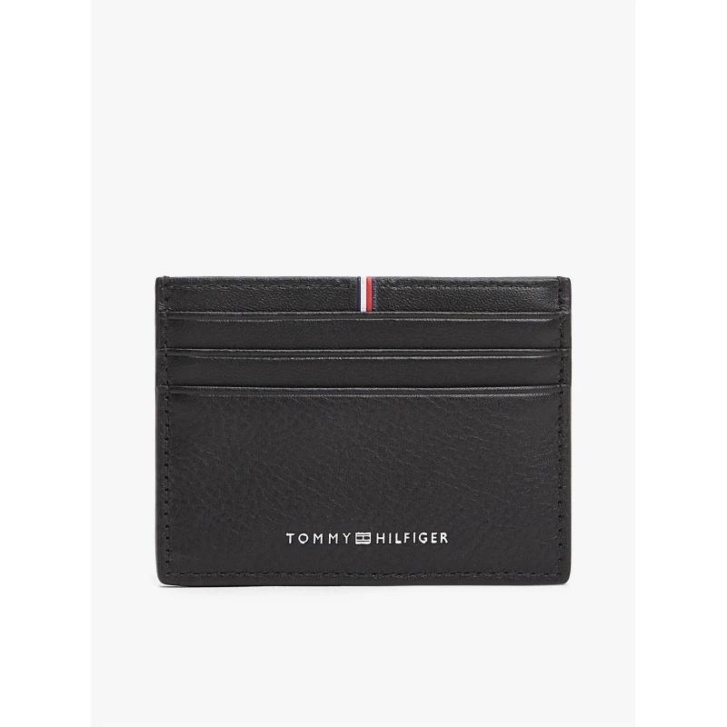 Image of Tommy Hilfiger Mens Corp Leather Card Holder Card Holders One Size Black 71400803000