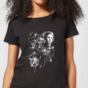 Image of Avengers Endgame Mono Heroes Womens T-Shirt - Black - M