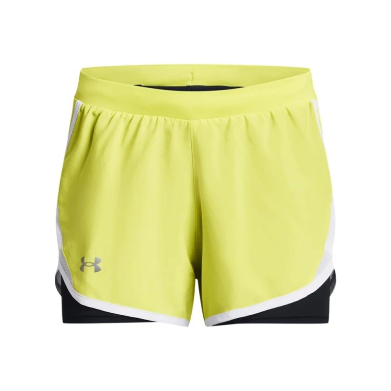 Image of Under Armour UA Fly By 2.0 2-In-1 Shorts - Yellow Yellow 8