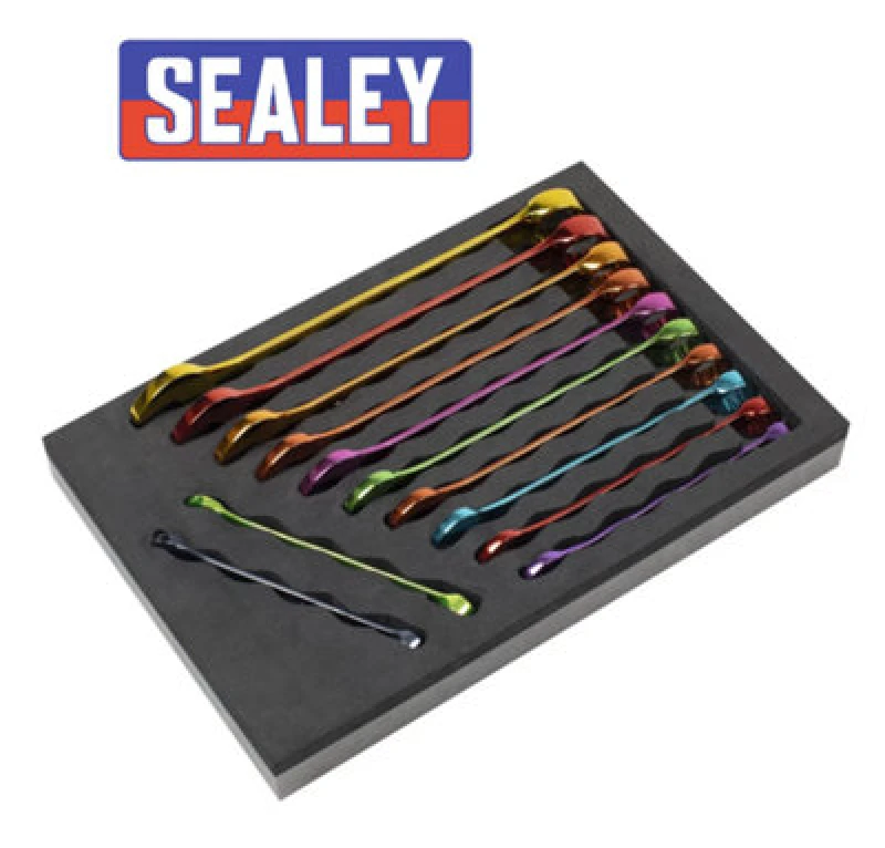 Image of Sealey Premier 12 Piece Colour Coded Combination Spanner Set AK63267