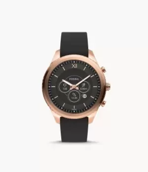 Image of Fossil Women Stella Gen 6 Hybrid Smartwatch Black Leather
