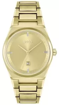 Image of BOSS 1502672 Womens Steer Gold Dial Gold Stainless Watch