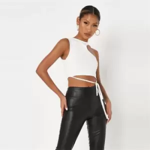 Image of Missguided Cut out racer crop - White
