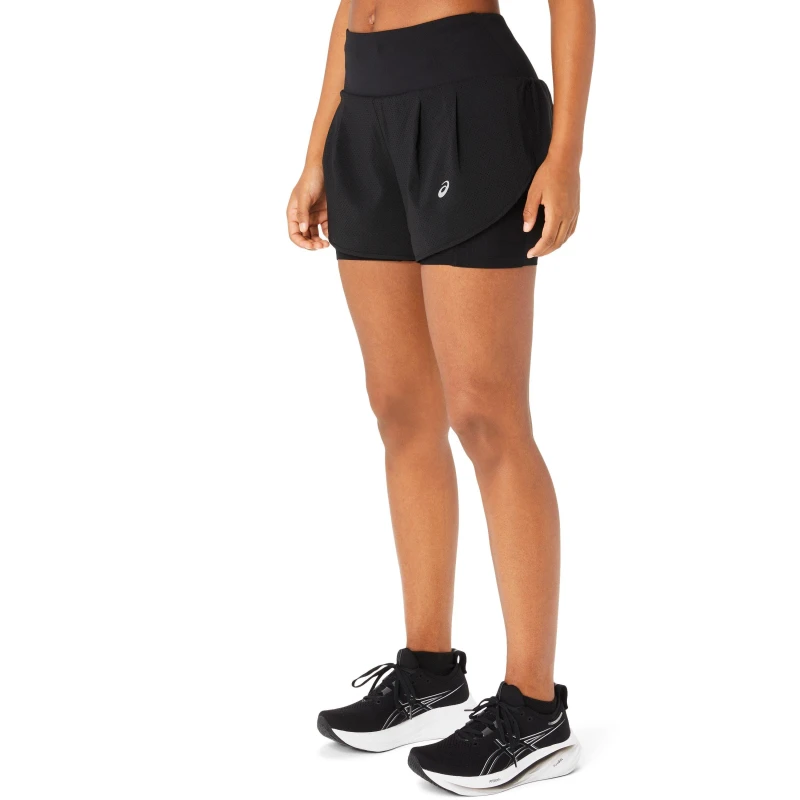 Image of Asics Womens Performance Running Shorts Black female 12 (M)